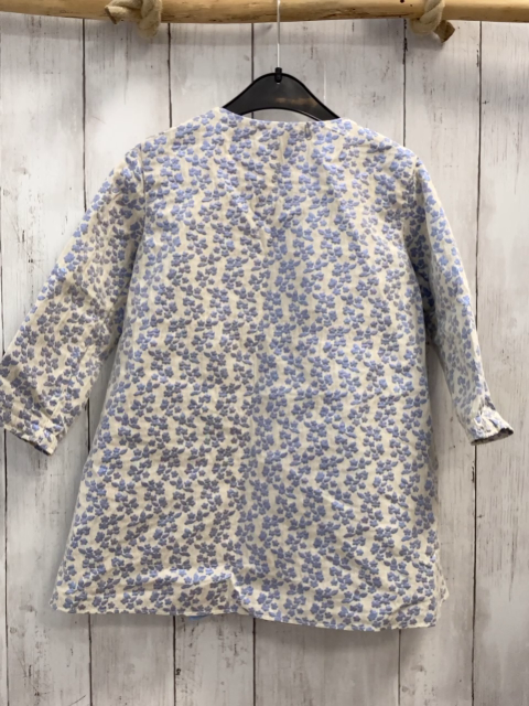   Mantel  Gr. 98  hellgrau lavendel Blumen 