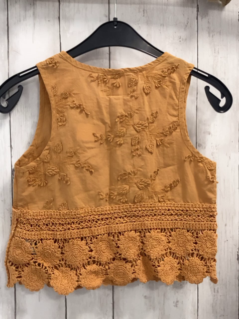 Zara  Sommerbluse  Gr. 152  ocker bestickt Häkaleaum mit Blumen 