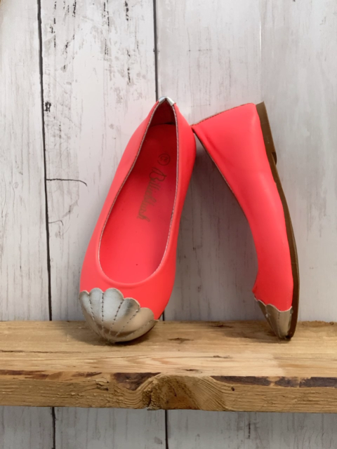 neu Billieblush Ballerinas  Gr. 25  neonrot silber Kappe + Frese 