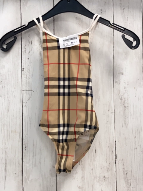 Burberry  Badeanzug  Gr. 92  beige rot schwarz weiß kariert 