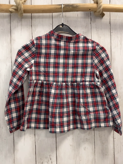 H&M  Bluse Gr. 110  rot grau grün weiß kariert 