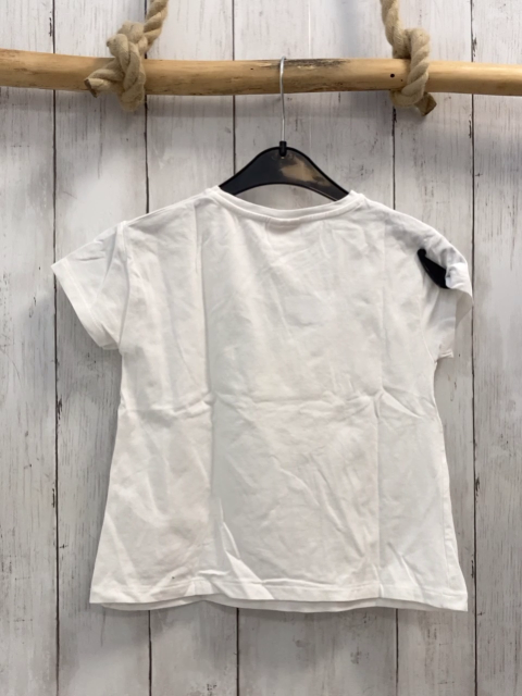 Zara  T-Shirt  Gr. 116  weiß Pailettenzitrone 