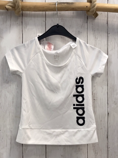 Adidas  Sportshirt  Gr. 116  weiß schwarze Schrift 