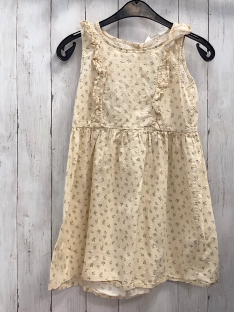 H&M  Kleid  Gr. 140  beige Sturktur hellblaue Blumen Rüschen 