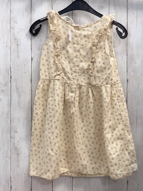 H&M  Kleid  Gr. 140  beige Sturktur hellblaue Blumen Rüschen 