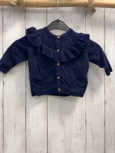 H&M  Strickjacke  Gr. 68  blau Rüschen 