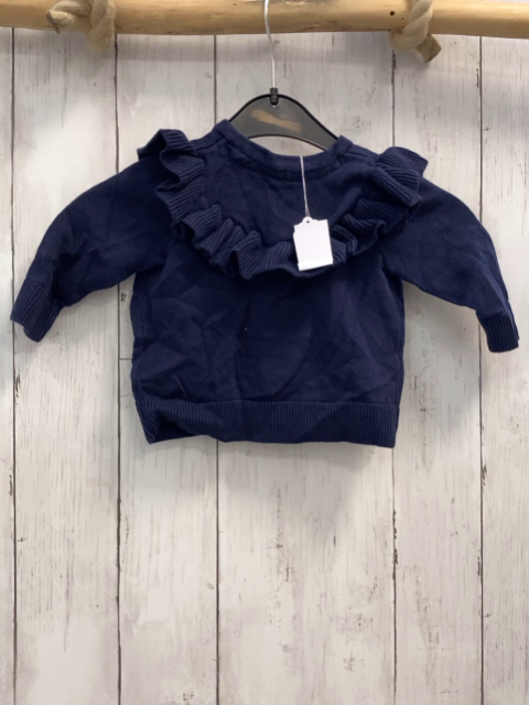 H&M  Strickjacke  Gr. 68  blau Rüschen 