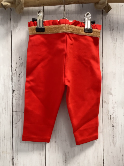 neu Carrément beau  Hose  Gr. 68  rot bronze Glitzerstreifen NP 29 € 