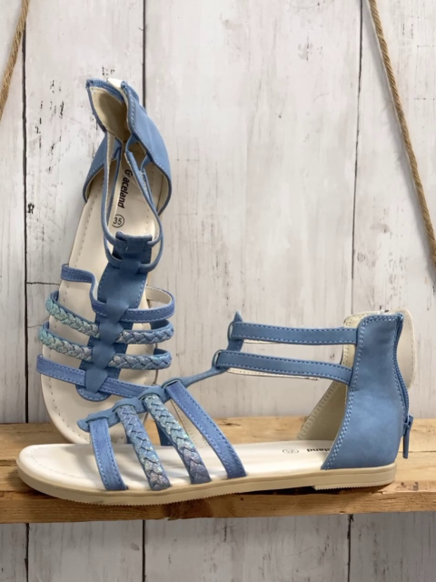neu Sandalen Gr. 35  blau Riemchen mit Glitzer