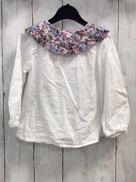 zara Bluse Gr. 92  weiß musslin großer Kragen Blumen