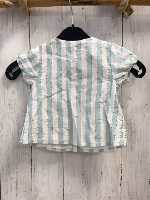 carrement beau Sommerbluse Gr. 68  hellblau weiß glitzer gestreift