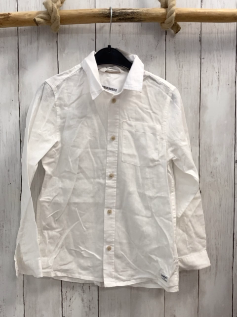 H&M Hemd Gr. 128  weiß 55% Leinen