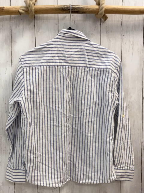 zara Hemd Gr. 134  blau weiß gestreift 28% Leinen