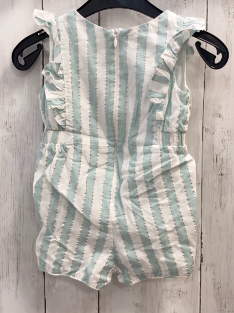 carrement beau Playsuit Gr. 80  weiß mint silber glitzer Streifen