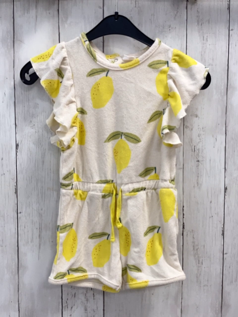  Playsuit Gr. 92  weiß Zitronen Frottee