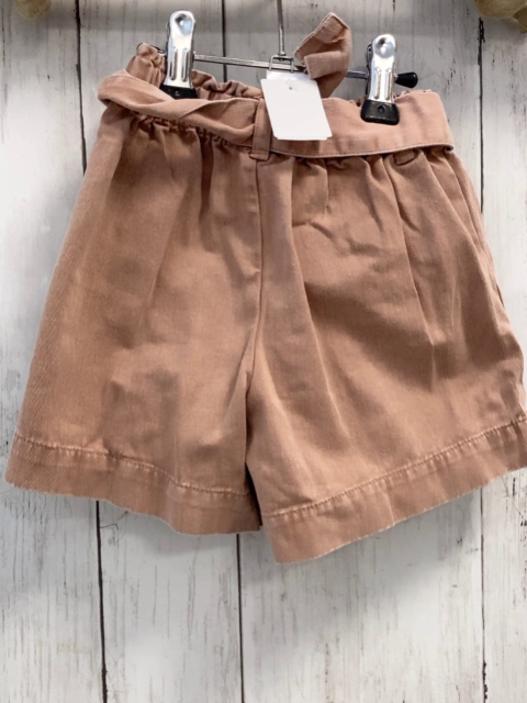 next Shorts Gr. 98  braun gestickte Blumen Gürtelband