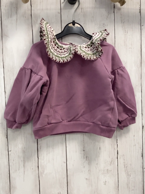 Emile & Ida Pullover Gr. 74  lila großer Kragen mit gestickten Blumen
