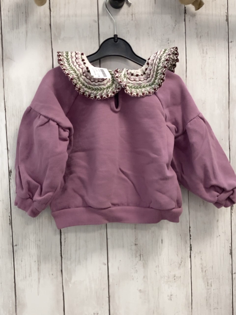 Emile & Ida Pullover Gr. 74  lila großer Kragen mit gestickten Blumen