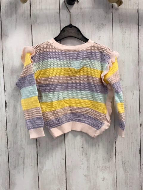 carrement beau Pullover Gr. 74  flieder hellblau gelb rosa Streifen Strick Glitzerfäden