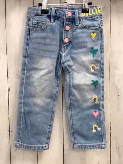 Billiblush Hose Gr. 86  blau jeans bunte Stickerei Bund verstellbar