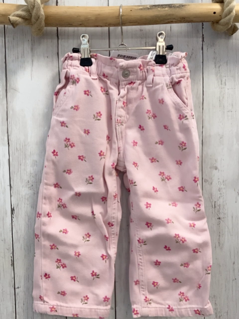 zara Hose Gr. 92  rosa Jeans Blumen 