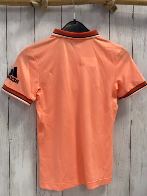 Adidas neu Sportshirt Gr. 128  neonorange rost schwarz weiß aprikot gestreifter Buund