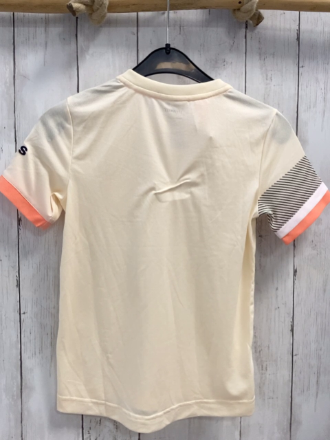 Adidas Sportshirt Gr. 128  creme schwarz weiß aprikot Streifen am Bund