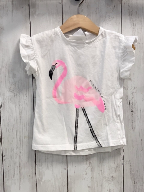 zara T-Shirt Gr. 86  weiß Flamingo