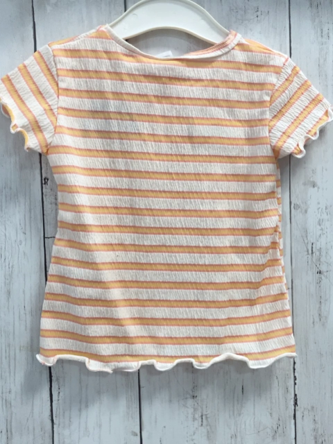 zara T-Shirt Gr. 86  weiß orange pink Streifen