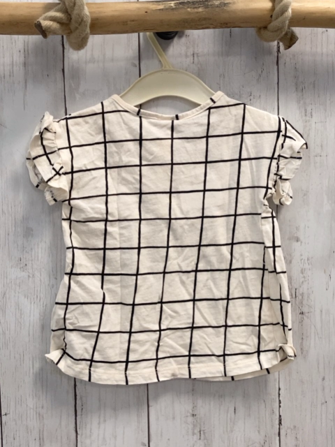 H&M T-Shirt Gr. 68  beige schwarz kariert