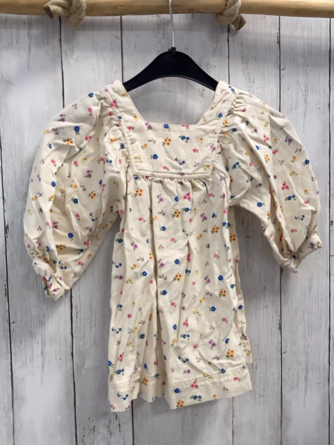 zara Kleid Gr. 92  beige bunte Blumen