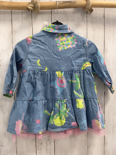 Billieblush Kleid Gr. 86  blau Jeans bunte Motive