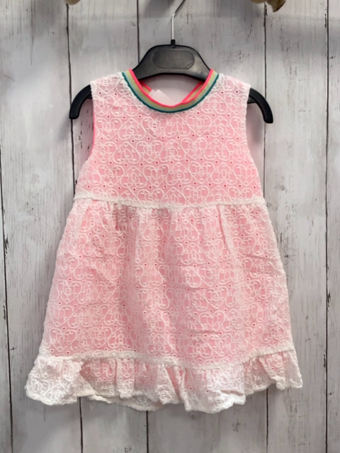 Billieblush Kleid Gr. 74  pink weiße Stickerei gestreifter Bund