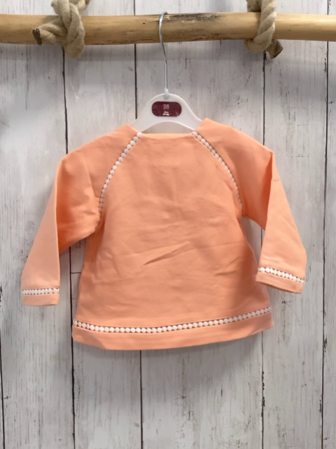 Cloé Sweatjacke Gr. 68  aprikot weiße Stickerei