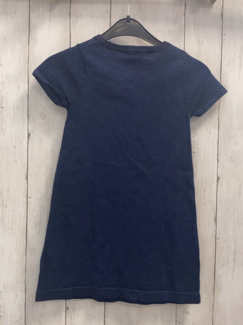 H&M  Kleid  Gr. 110  blau+ Glitzer Strick Schleife 