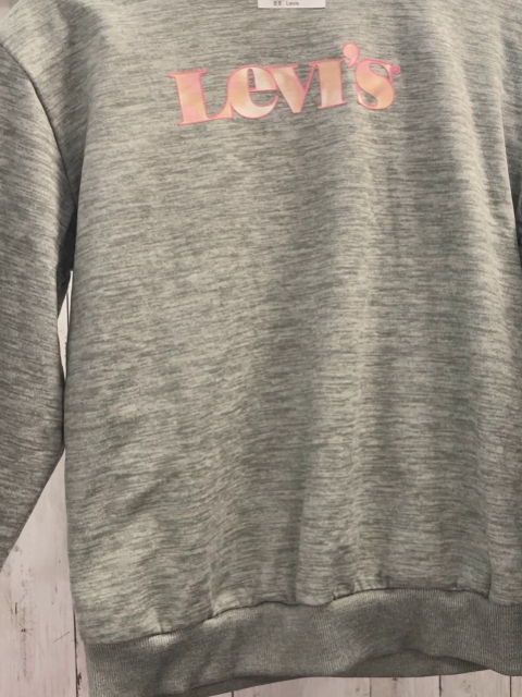 Levi´s  Pullover  Gr. 134  grau meliert rosa lachs weiße Schrift 