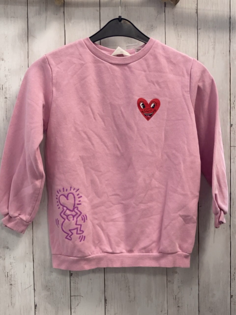 H&M  Pullover  Gr. 140  rosa rotes Herz mit Gesicht