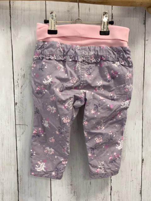  Hose Gr. 68  grau gefüttert Blumen rosa Bund