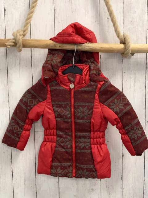 mexx Jacke Gr. 74  rot graues Schneeflockenmuster