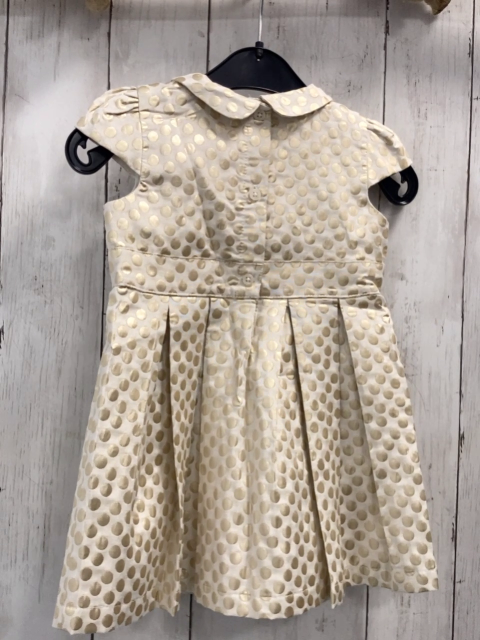   Kleid  Gr. 86  creme goldene glänzende Punkte Kragen 