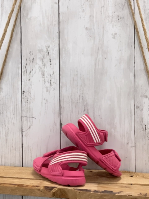 Adidas  Gummisandalen Gr. 21  pink weiße Streifen 