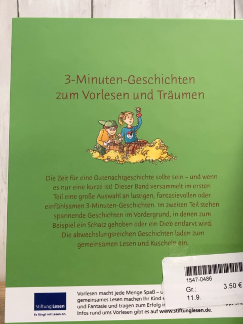   Buch 3-Minuten-Geschichten zum Vorlesen und Träumen 