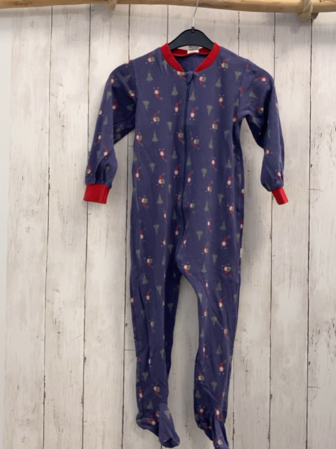  Schlafanzug  Gr. 98  blau Wichtelmänner Tannen roter Bun d