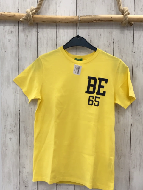Benetton  T-Shirt  Gr. 158/164  gelb schwarze Schrift 