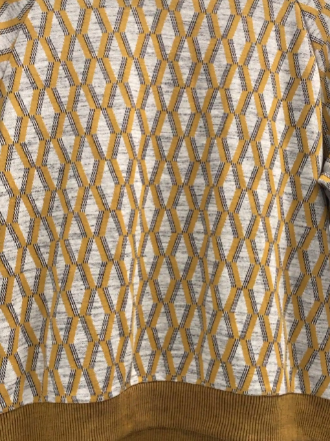 Cooperative Pullover Gr. M grau ocker Muster Strick