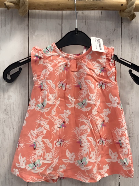  Kleid Gr. 62  lachs weiß Blumen Kolibri