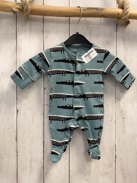 next Schlafanzug Gr. 50  blau schwarz weiße Krokodile