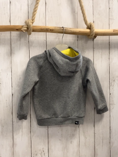 Puma  Sweatjacke  Gr. 92  grau Kapuze gelber Puma 