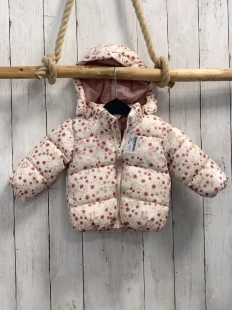 H&M Jacke Gr. 68  weiß rosa Blumen