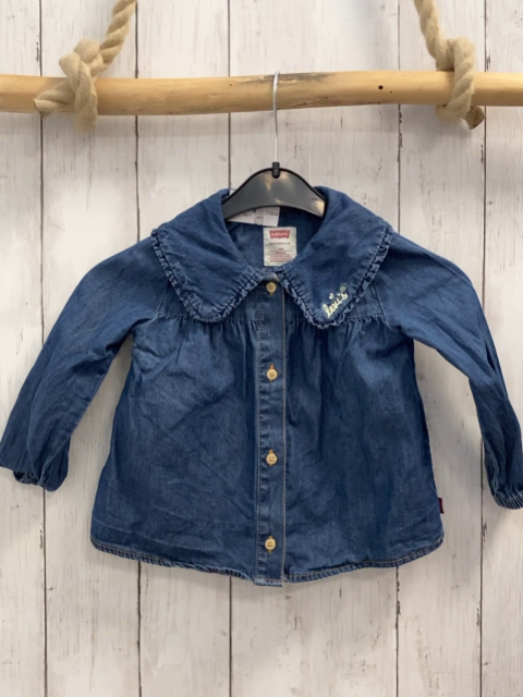 Levi´s  Bluse  Gr. 80  blau Jeans Kragen mit Rüschenbund 